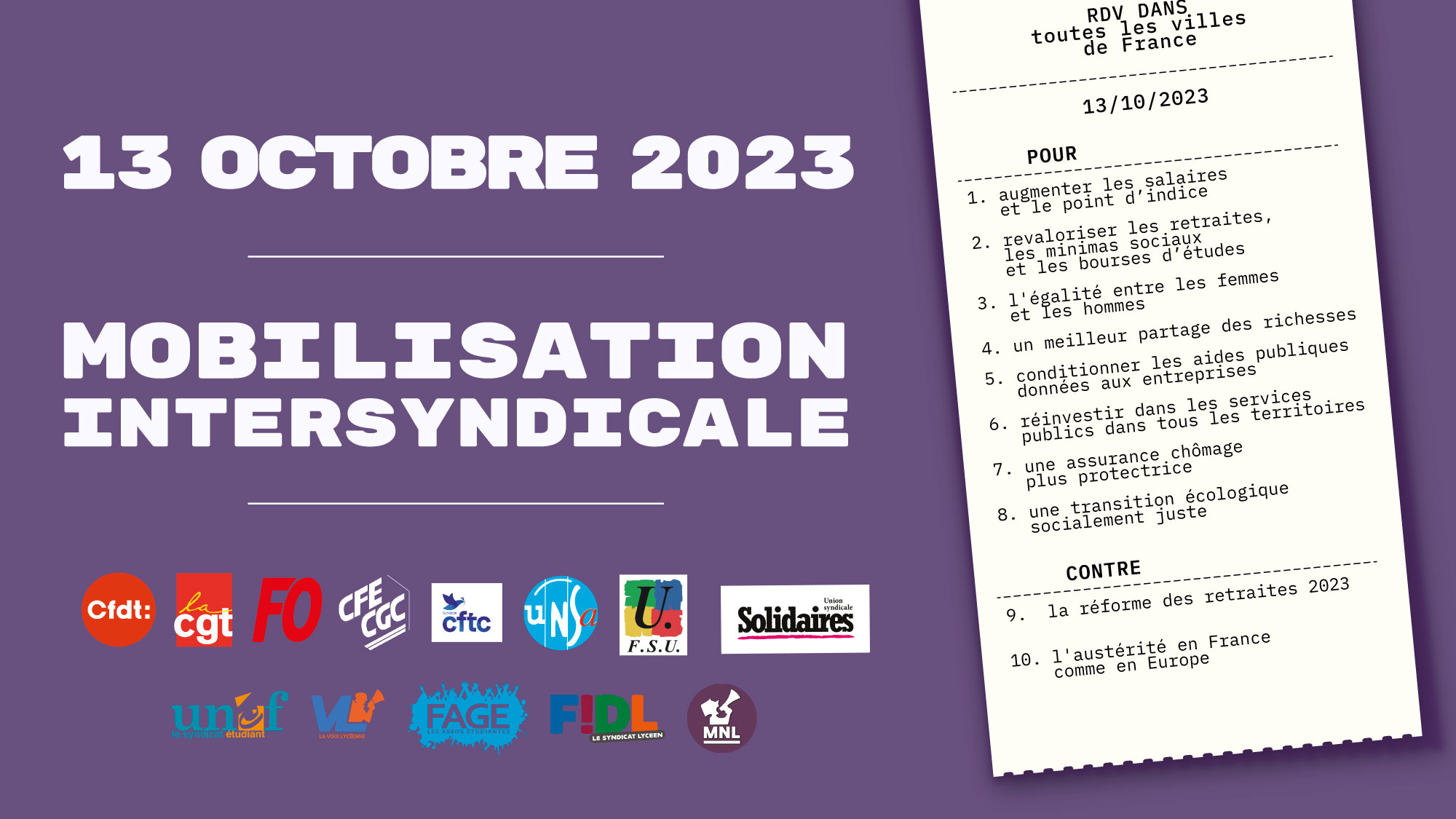 Journée d&rsquo;action du 13 Octobre 2023