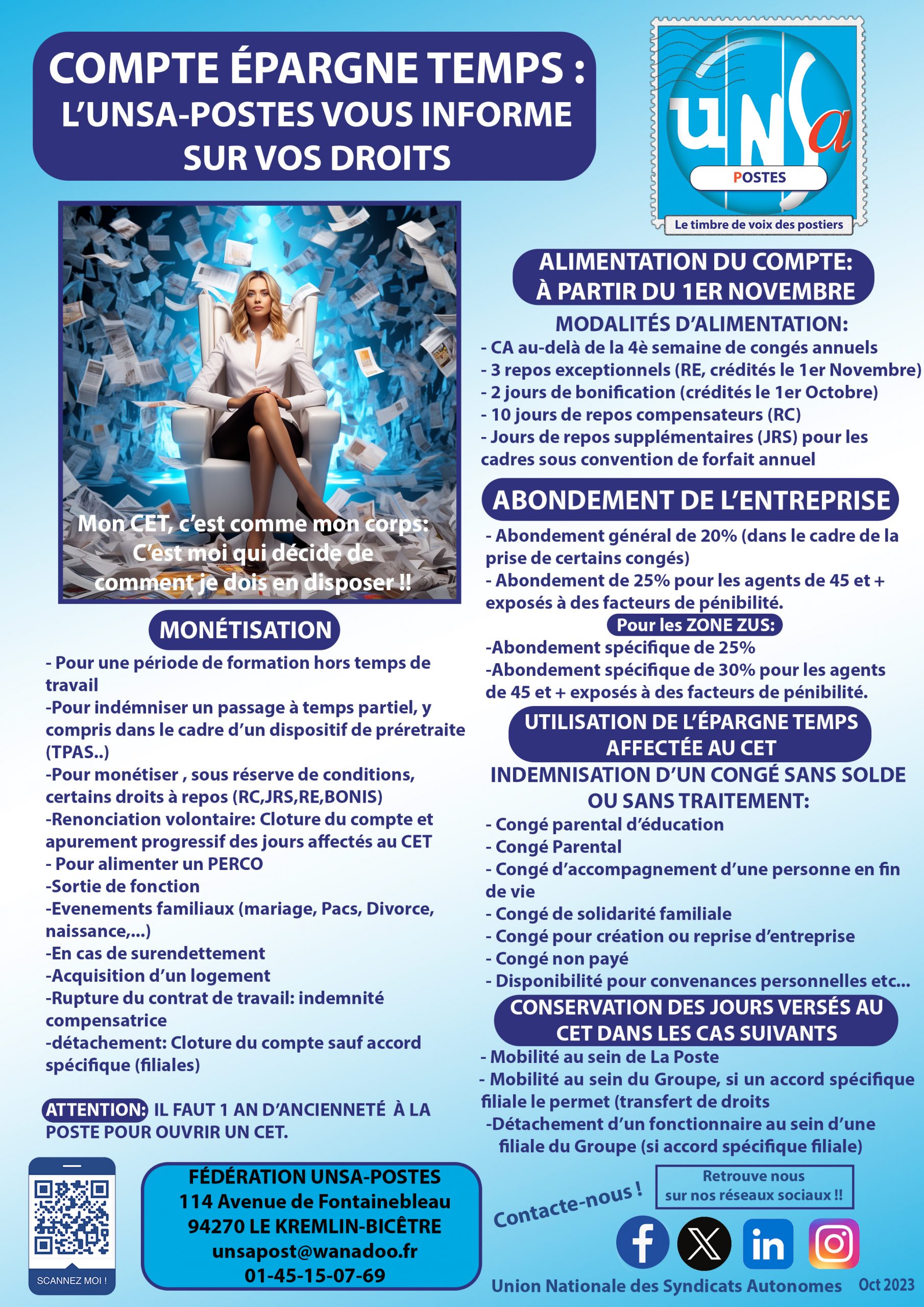 Compte Épargne Temps: L&rsquo;UNSA-Postes vous dit tout !