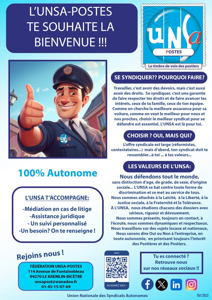 NOUVEAUX ENTRANTS À LA POSTE