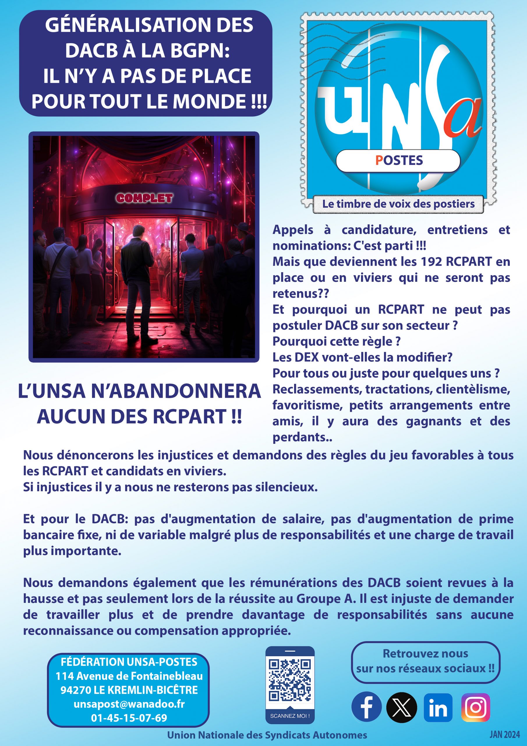 GÉNÉRALISATION DES DACB À LA BGPN: IL N&rsquo;Y A PAS DE PLACE POUR TOUT LE MONDE !!!