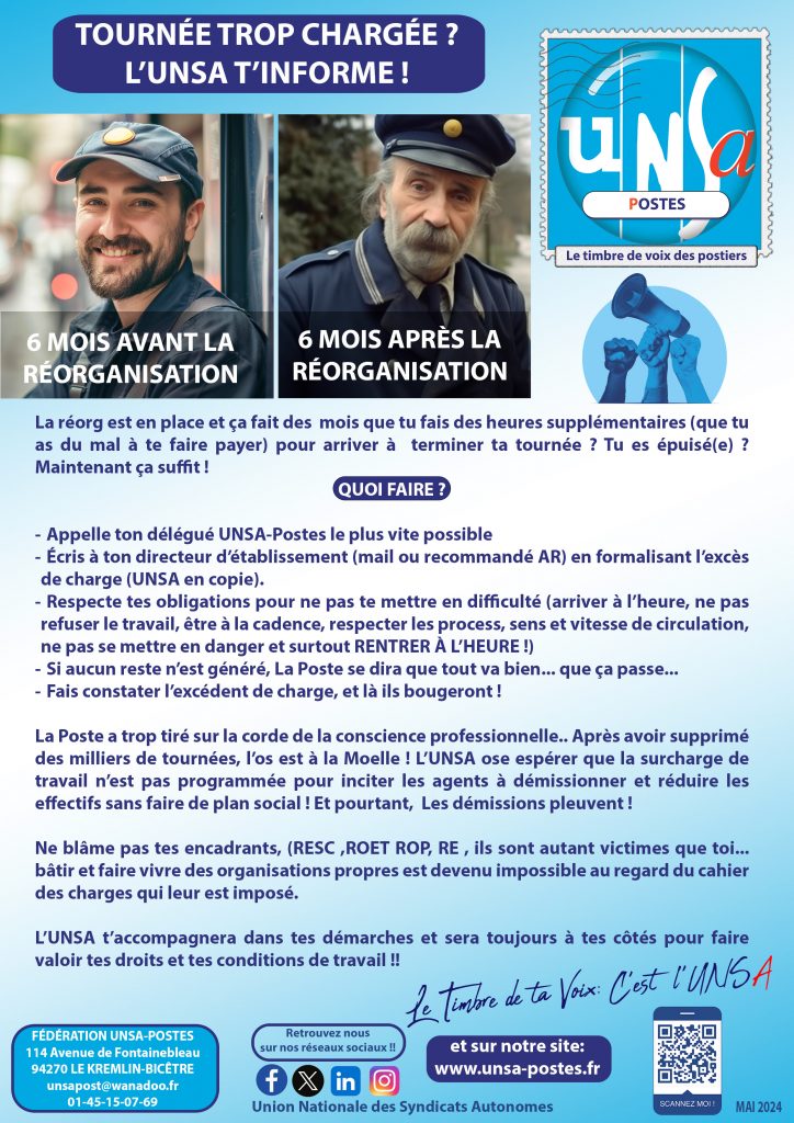 TOURNÉE TROP CHARGÉE ? L’UNSA T’INFORME