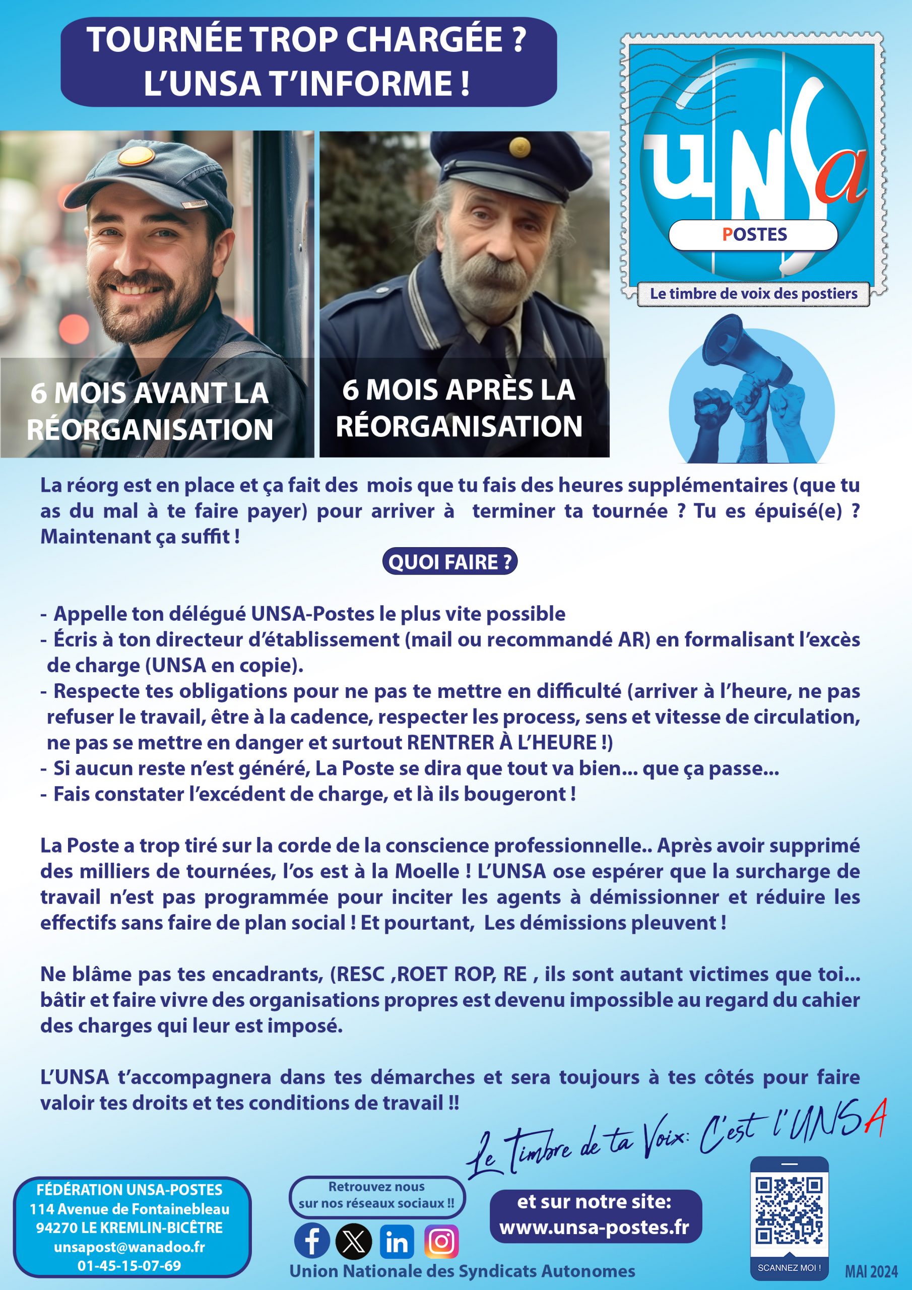 TOURNÉE TROP CHARGÉE ? L&rsquo;UNSA T&rsquo;INFORME