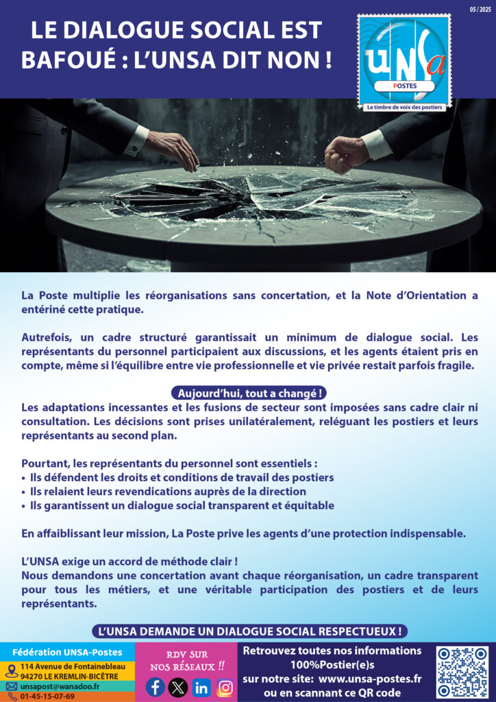 LE DIALOGUE SOCIAL EST BAFOUÉ : L’UNSA DIT NON !